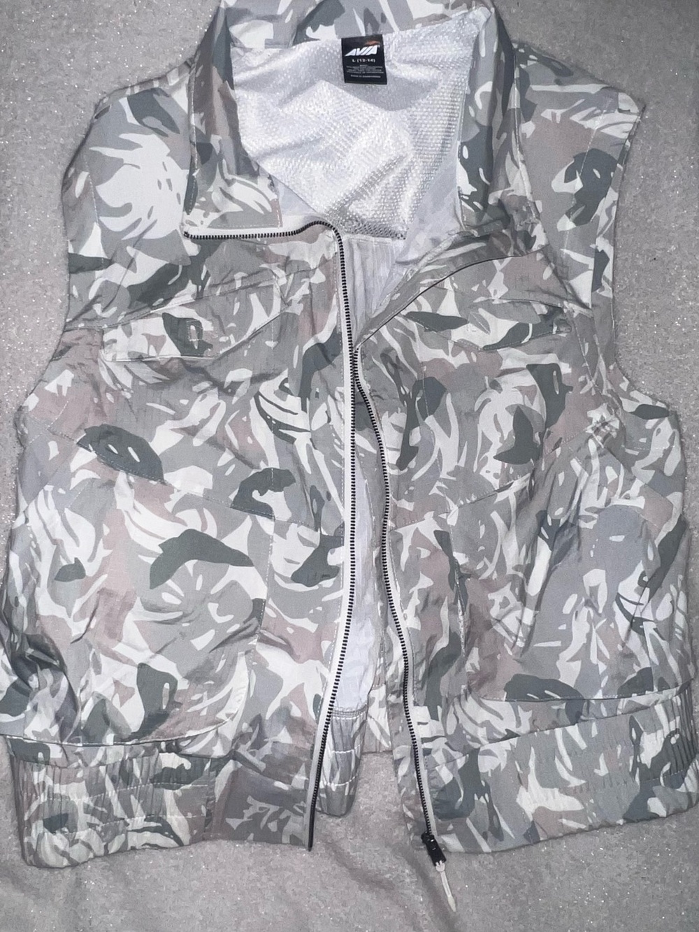 Avia Gray and White Camo Zip Jacket